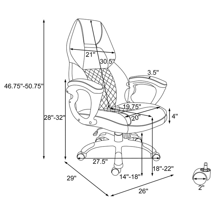 Bruce Upholstered Adjustable Home Office Desk Chair Black