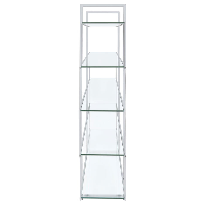 Elmer 63-inch 5-shelf Bookshelf Clear and Chrome