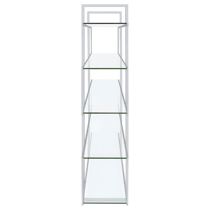 Elmer 63-inch 5-shelf Bookshelf Clear and Chrome