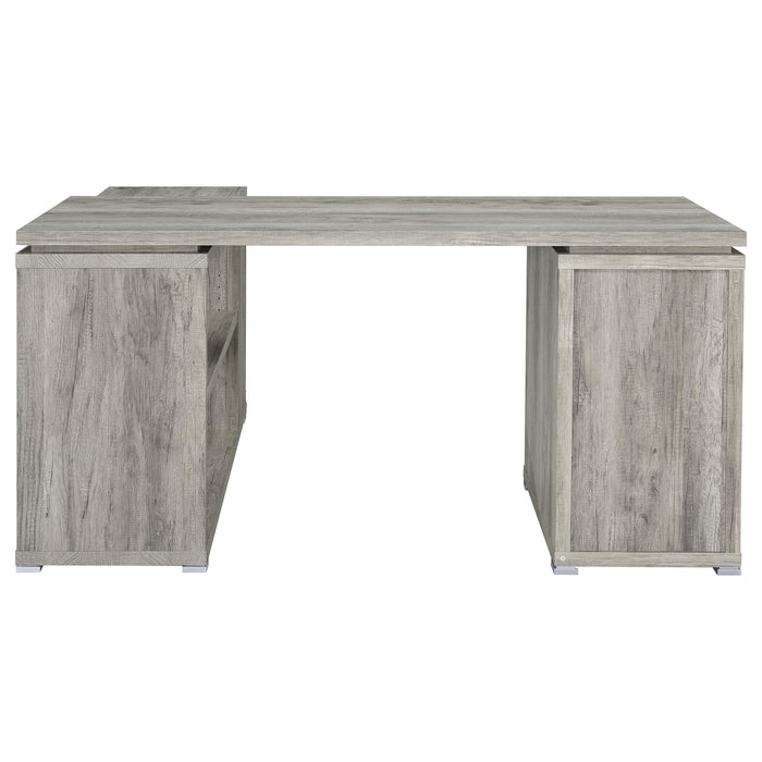 Yvette 60-inch 3-drawer L-Shape Computer Desk Grey Driftwood