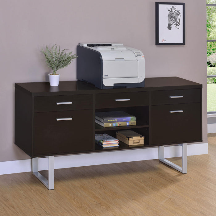 Lawtey 5-drawer Home Office Storage Credenza Cappuccino