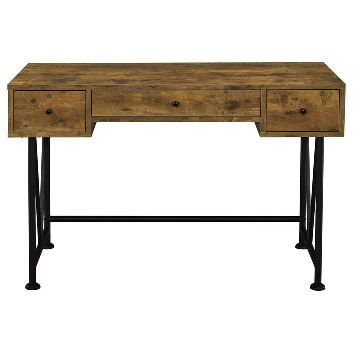 Analiese 47-inch 3-drawer Writing Desk Rustic Nutmeg