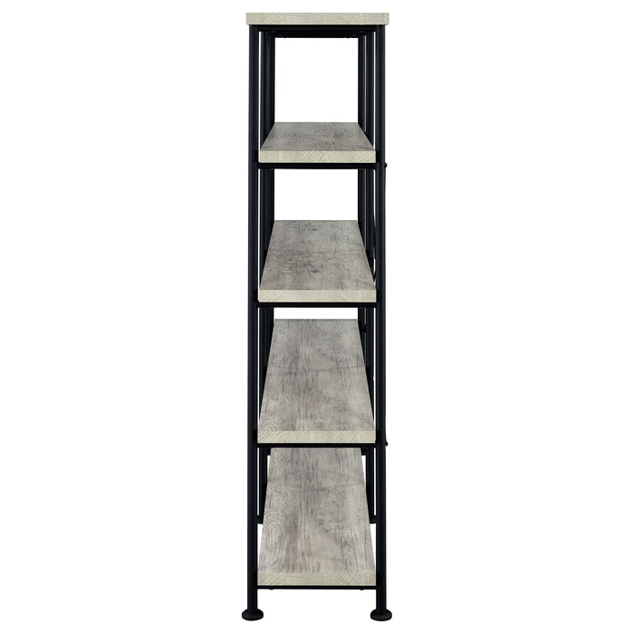 Analiese 63-inch 4-shelf Double Bookshelf Grey Driftwood