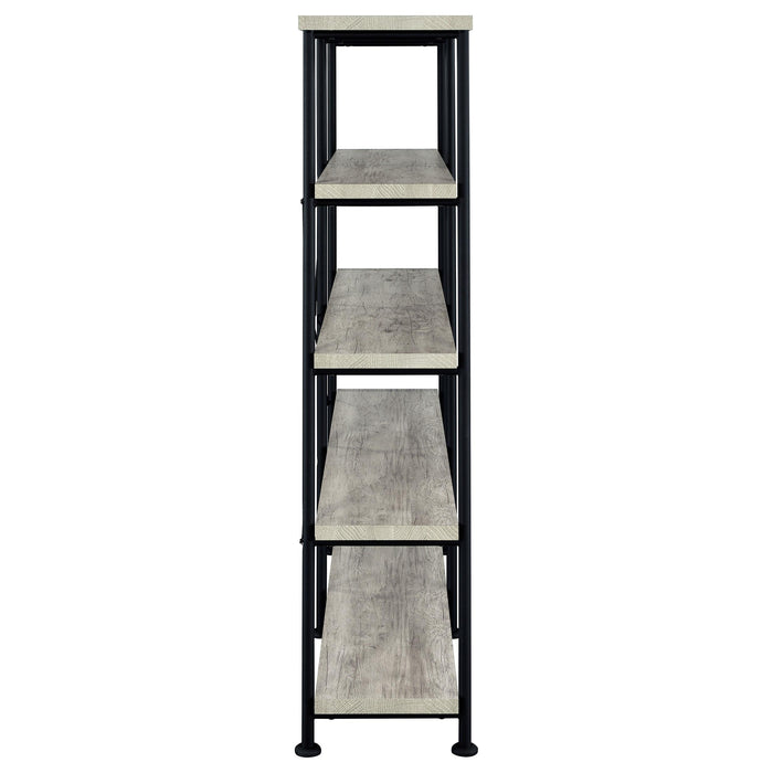 Analiese 63-inch 4-shelf Double Bookshelf Grey Driftwood