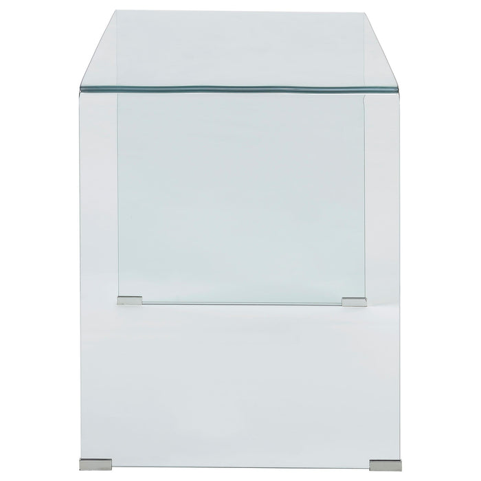 Ripley 47-inch Tempered Bent Glass Writing Desk Clear