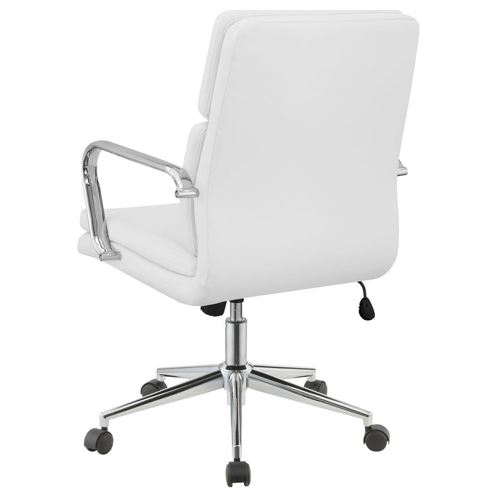 Ximena Upholstered Adjustable Mid Back Office Chair White
