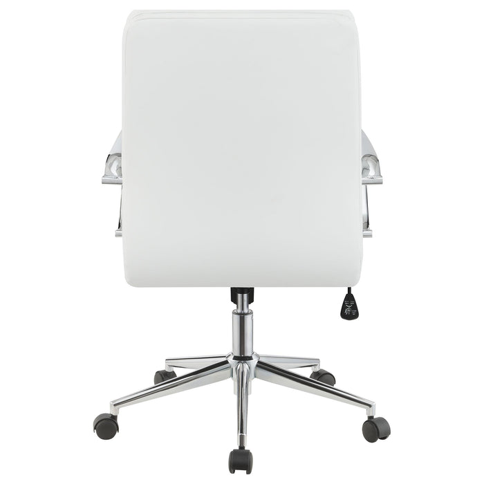 Ximena Upholstered Adjustable Mid Back Office Chair White