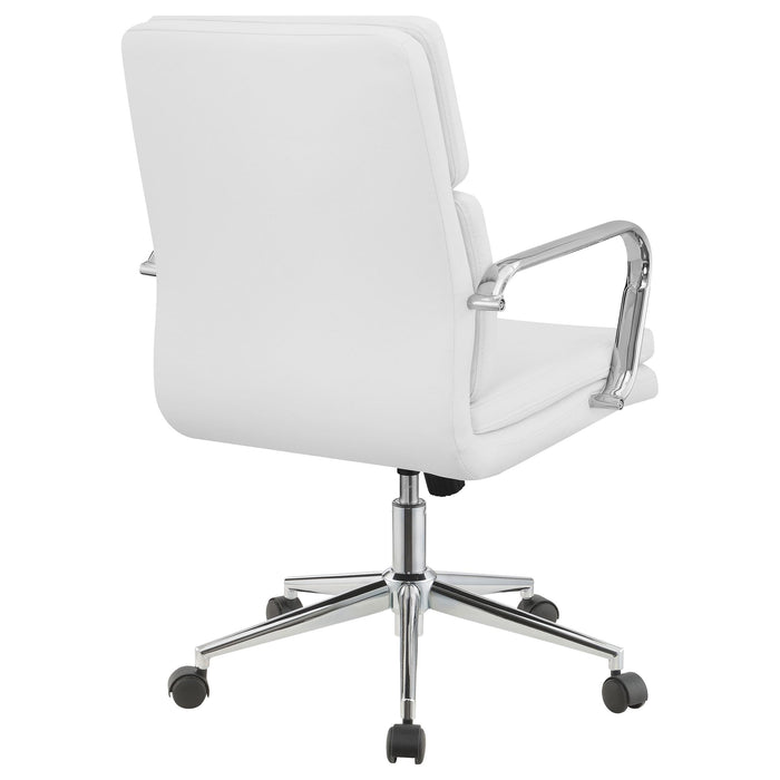 Ximena Upholstered Adjustable Mid Back Office Chair White