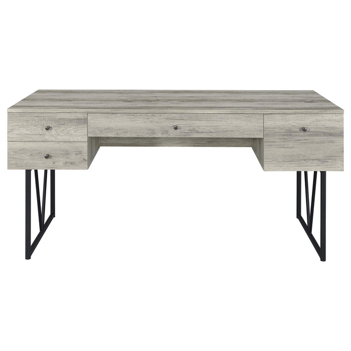 Analiese 63-inch 4-drawer Writing Desk Grey Driftwood
