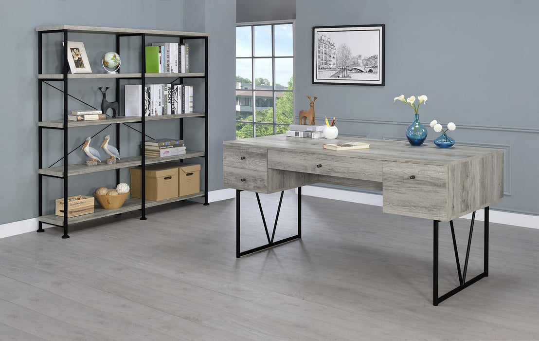Analiese 63-inch 4-drawer Writing Desk Grey Driftwood