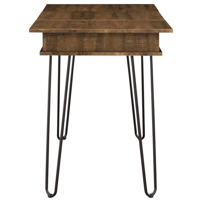 Sheeran 47-inch Writing Desk with Storage Rustic Amber