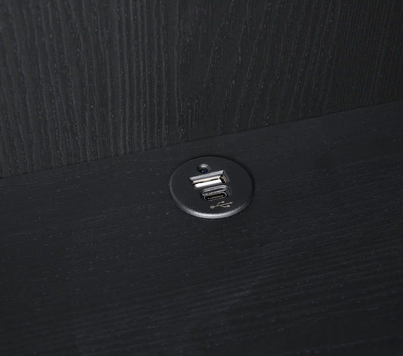 Westpark 3-shelf Bookcase USB and Lockable Drawer Black