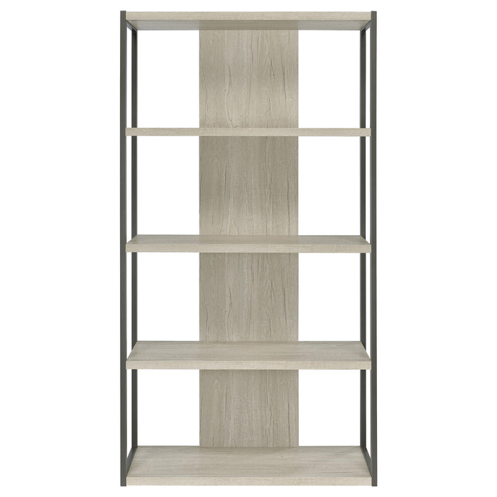 Loomis 72-inch 4-shelf Bookshelf Whitewashed Grey