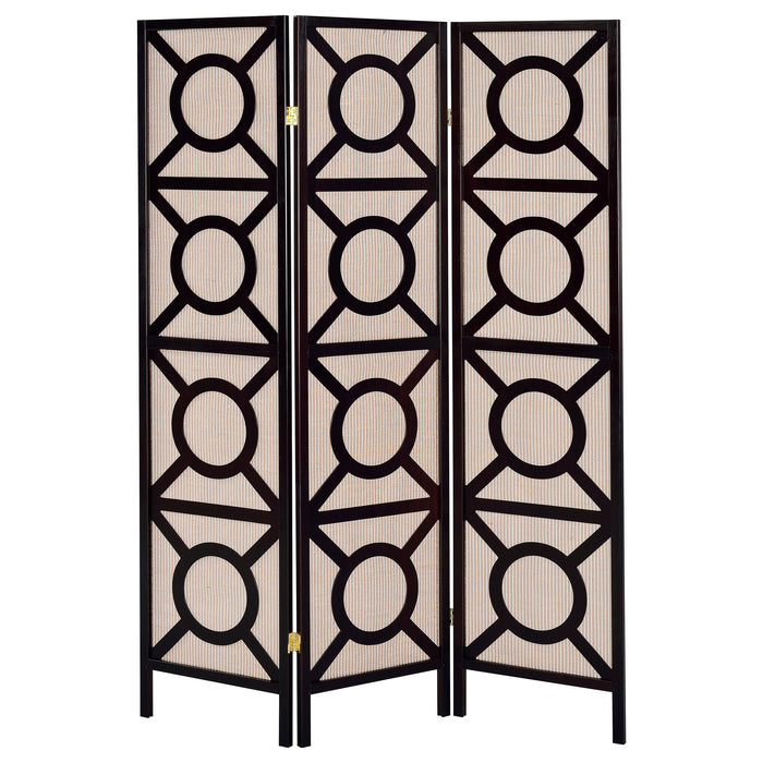 Vulcan 3 Panel Room Divider Folding Shoji Screen Cappuccino