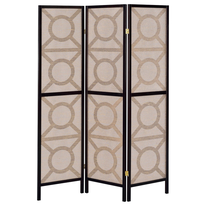 Vulcan 3 Panel Room Divider Folding Shoji Screen Cappuccino