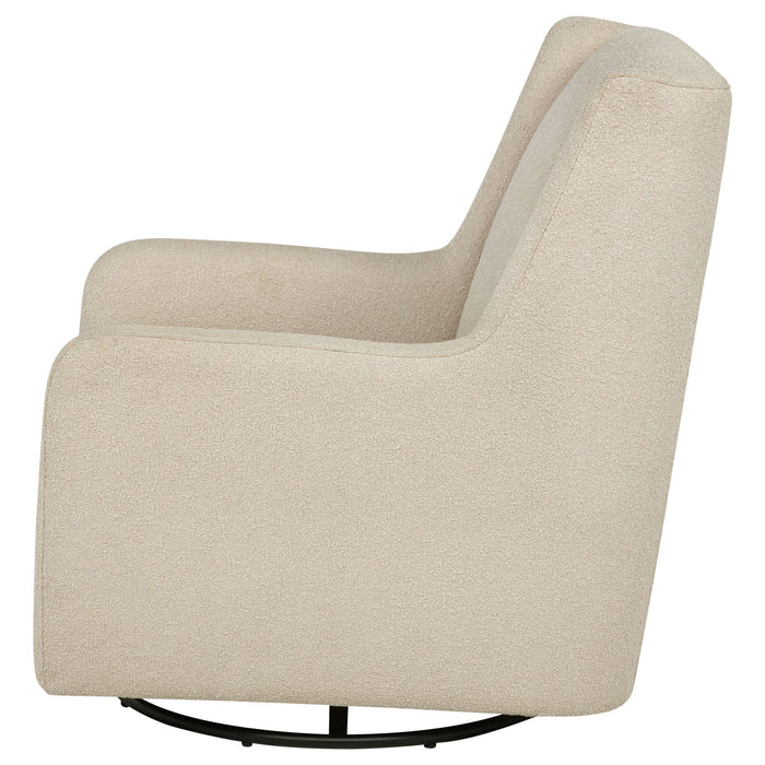 Serra Boucle Upholstered Swivel Glider Sandy Beige