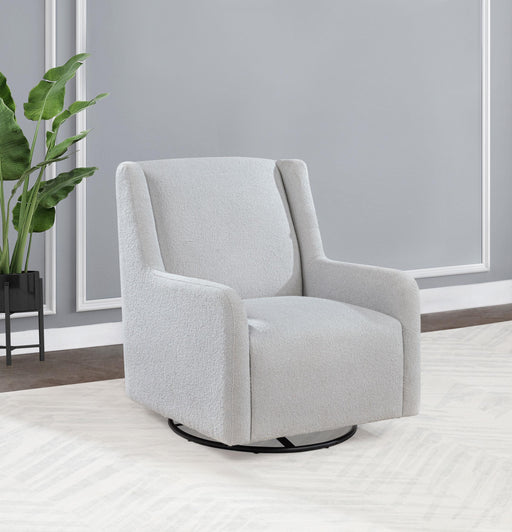 Serra Boucle Upholstered Swivel Glider Dove Grey