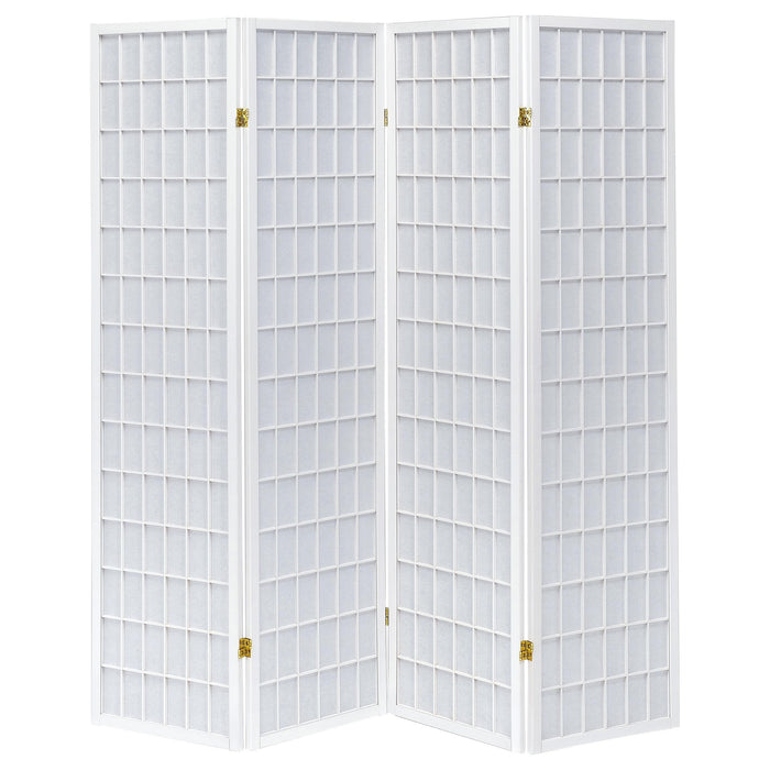 Roberto 4-Panel Room Divider Folding Shoji Screen White