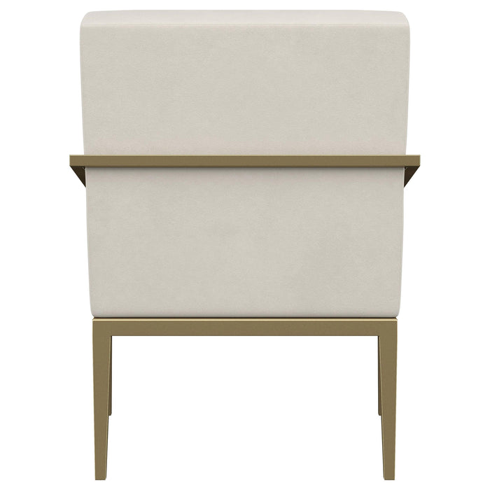 Kirra Upholstered Metal Arm Accent Chair Cream