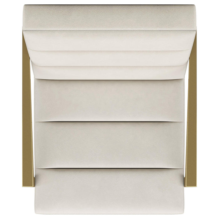 Kirra Upholstered Metal Arm Accent Chair Cream