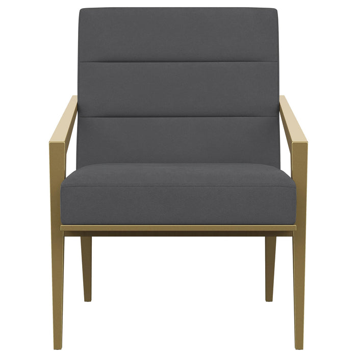 Kirra Upholstered Metal Arm Accent Chair Dark Grey