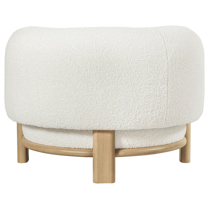 Lawler Upholstered Barrel Back Accent Chair Ivory