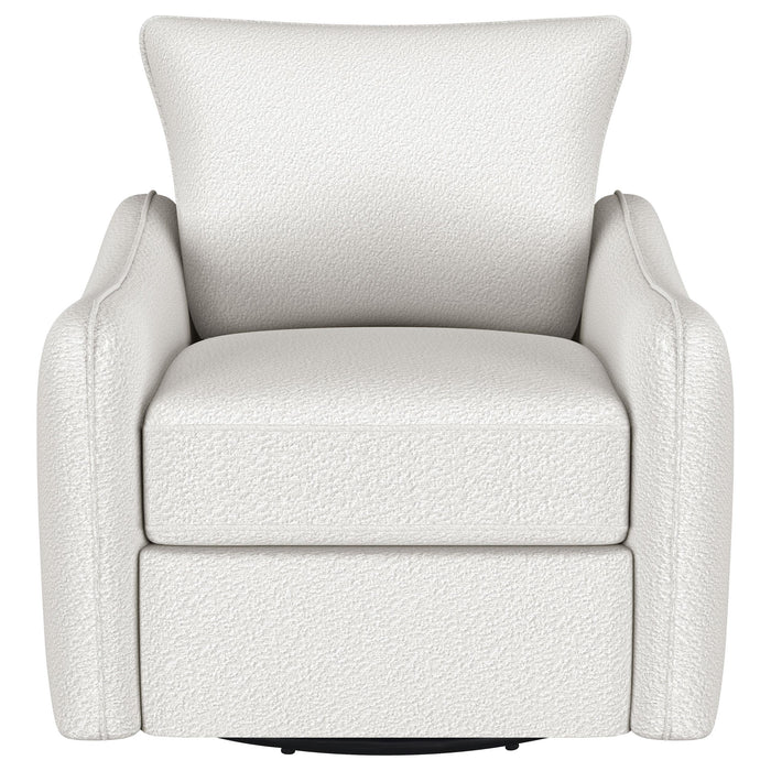 Madia Upholstered Sloped Arm Swivel Glider Chair Vanilla