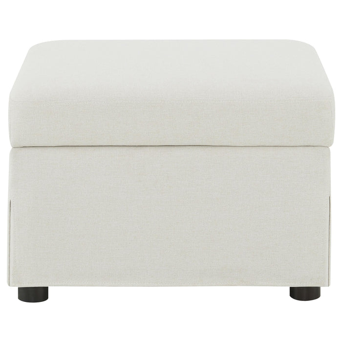 Winter Upholstered Hydraulic Lift Top Storage Ottoman Beige