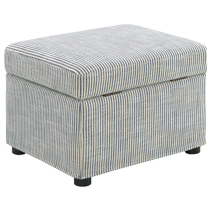 Winter Upholstered Hydraulic Lift Top Storage Ottoman Grey