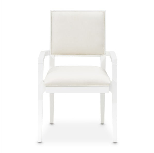 AICO Furniture Palm Gate Arm Chair (Set of 2) in Cloud White