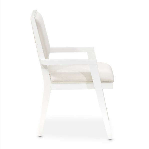 AICO Furniture Palm Gate Arm Chair (Set of 2) in Cloud White