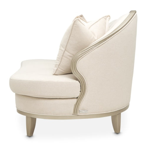 AICO Furniture Camellia Field Armless Chair Linen in Caramel