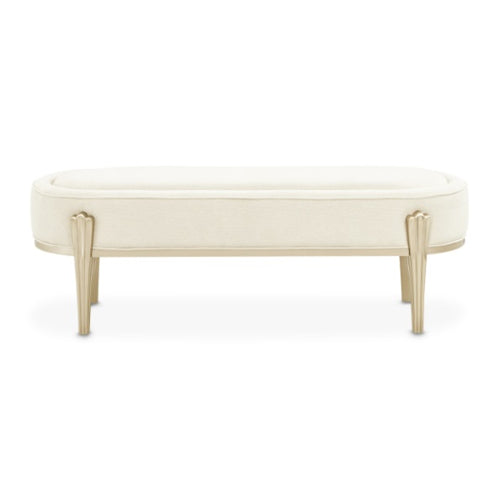 AICO Furniture Camellia Field Bench in Caramel