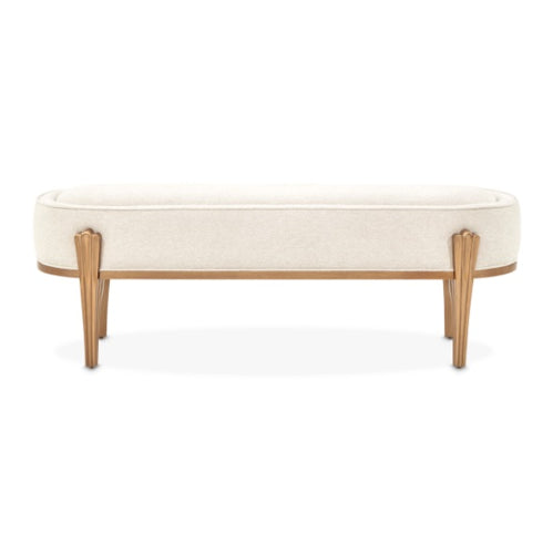 AICO Furniture Camellia Field Bench in Warm Pecan
