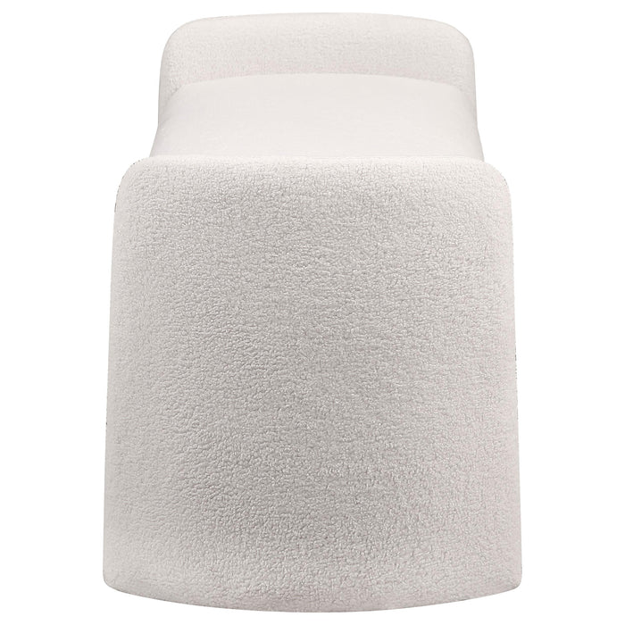 Peoria Velvet Upholstered Accent Bench Ivory