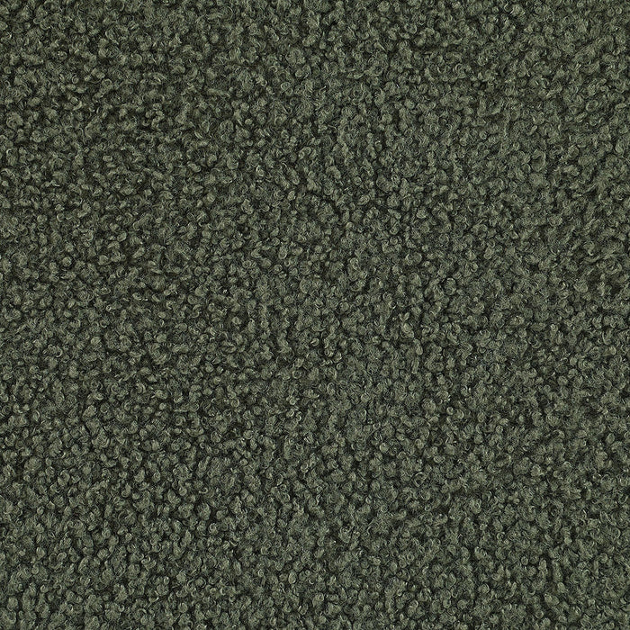 Valia Faux Sheepskin Upholstered Round Storage Ottoman Green