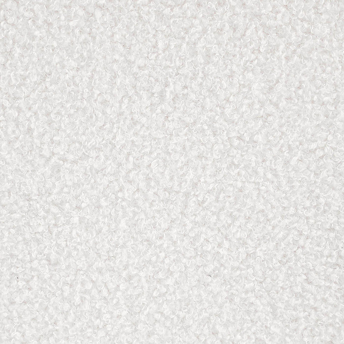 Valia Faux Sheepskin Upholstered Round Storage Ottoman Ivory