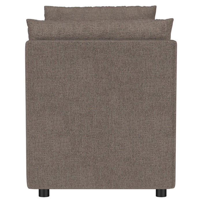 Robin Upholstered Accent Bench with Armrests Brown