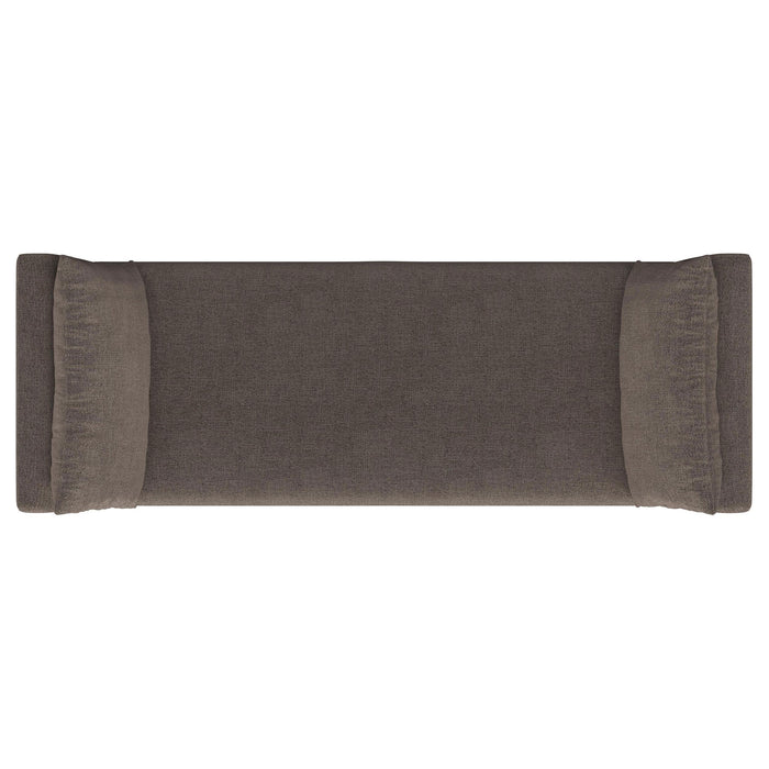 Robin Upholstered Accent Bench with Armrests Brown