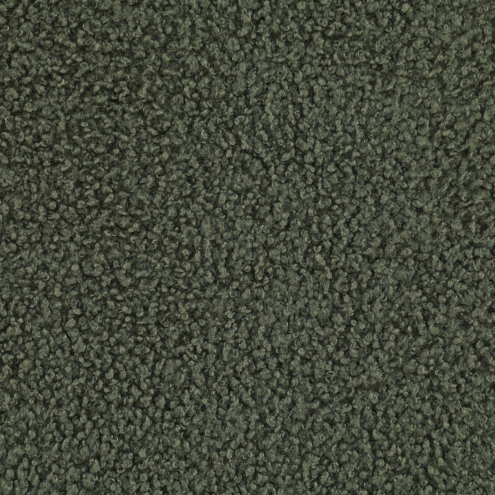 Zena Faux Sheepskin Upholstered Round Ottoman Green