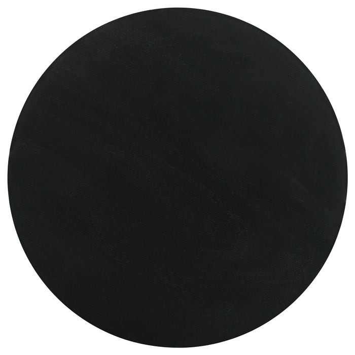 Dianella Round Pedestal Base Accent Side Table Black Stain