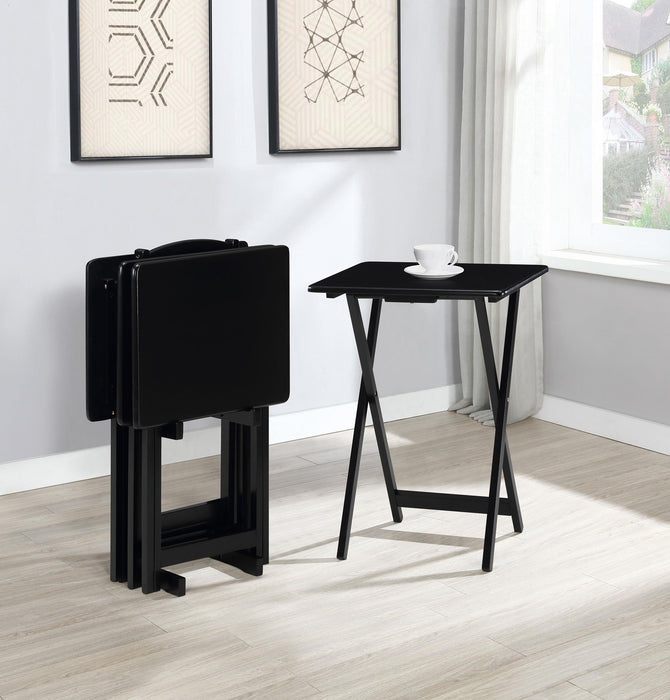 Donna 4-piece TV Tray Table Set Black