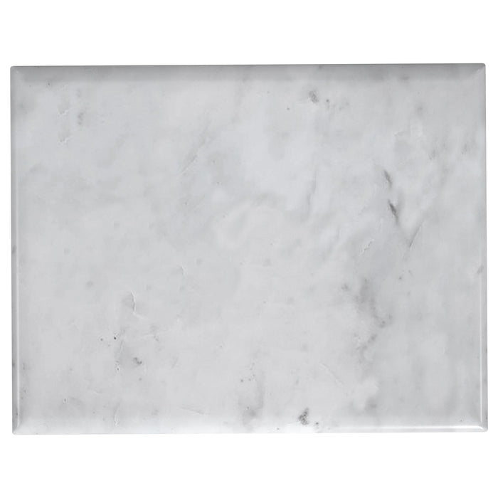 Baldwin Rectangular Marble Top Side Table White and Gold