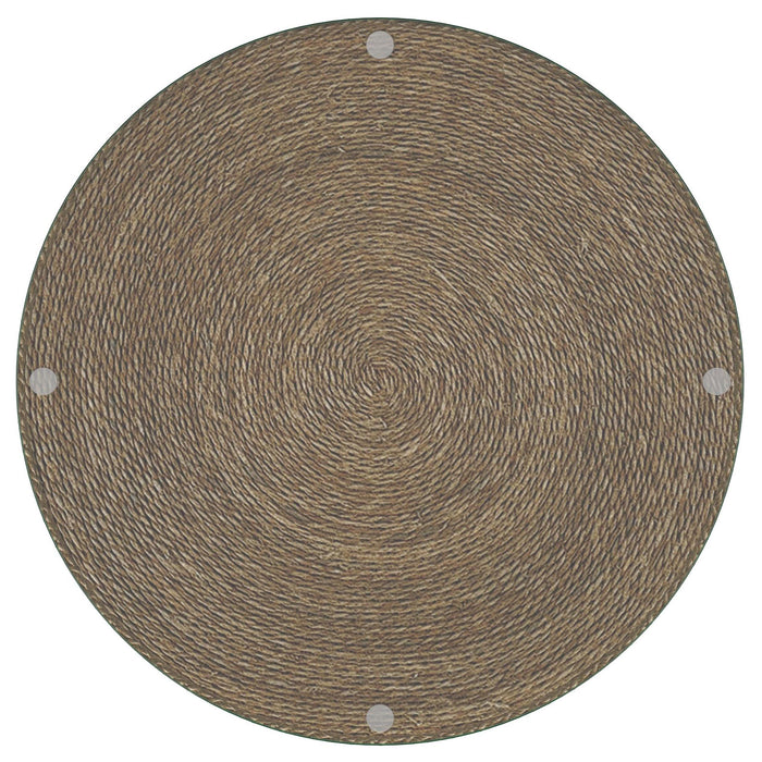Halden Round Woven Seagrass Accent Side Table Light Brown