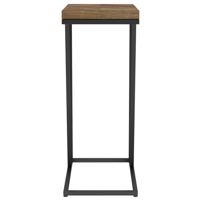 Sergio Engineered Wood C-Shaped Side Table Rustic Tobacco