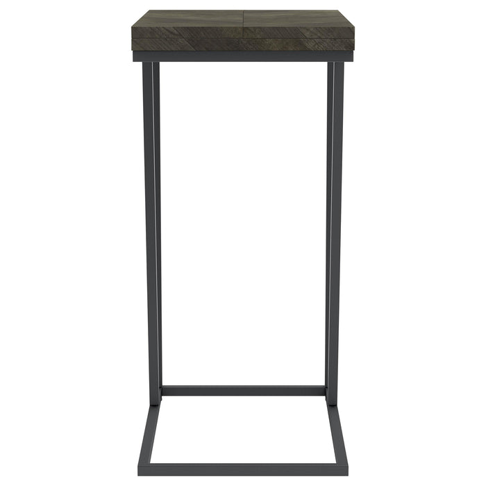 Carly Expandable Engineered Wood C-Shaped Side Table Grey