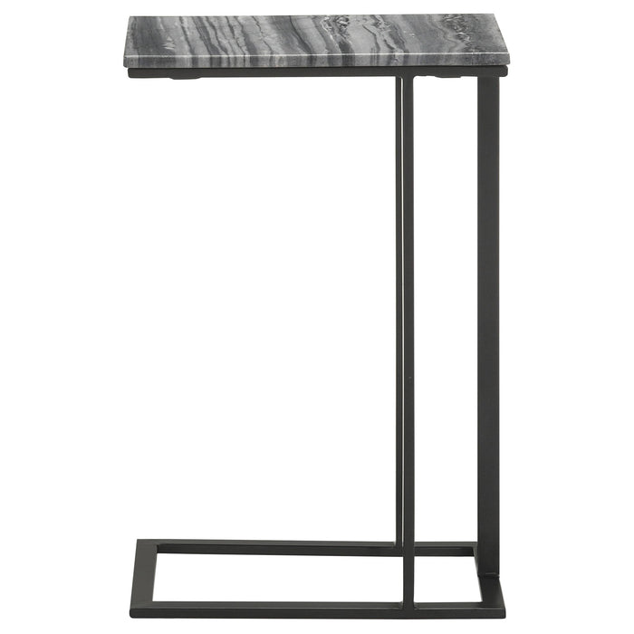 Vicente Marble Top C-Shaped Sofa Side Table Grey