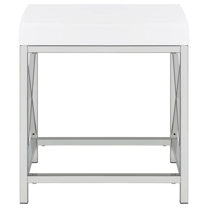 Eliza Vanity Set with Lighting & Stool White and Chrome