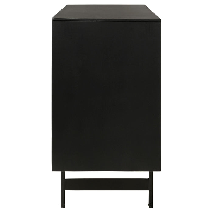 Aminah 3-door Wood Accent Cabinet Natural and Black