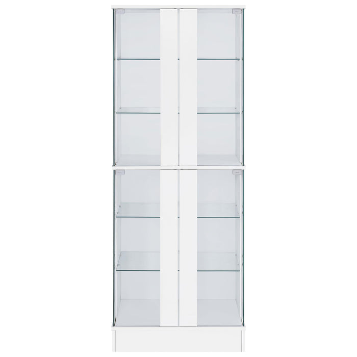 Cabra 4-door LED Curio Display Cabinet White High Gloss